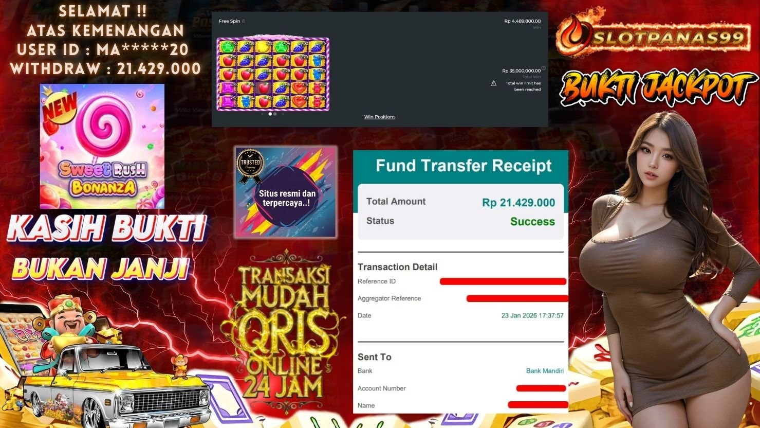 SLOTPANAS99 JACKPOT SLOT SWEET RUSH BONANZA